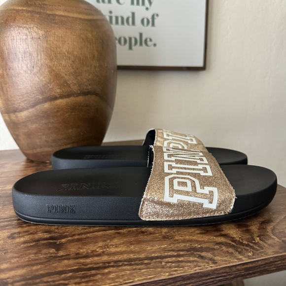 Victoria Secret | PINK | gold slip on sandals - Picture 4 of 5